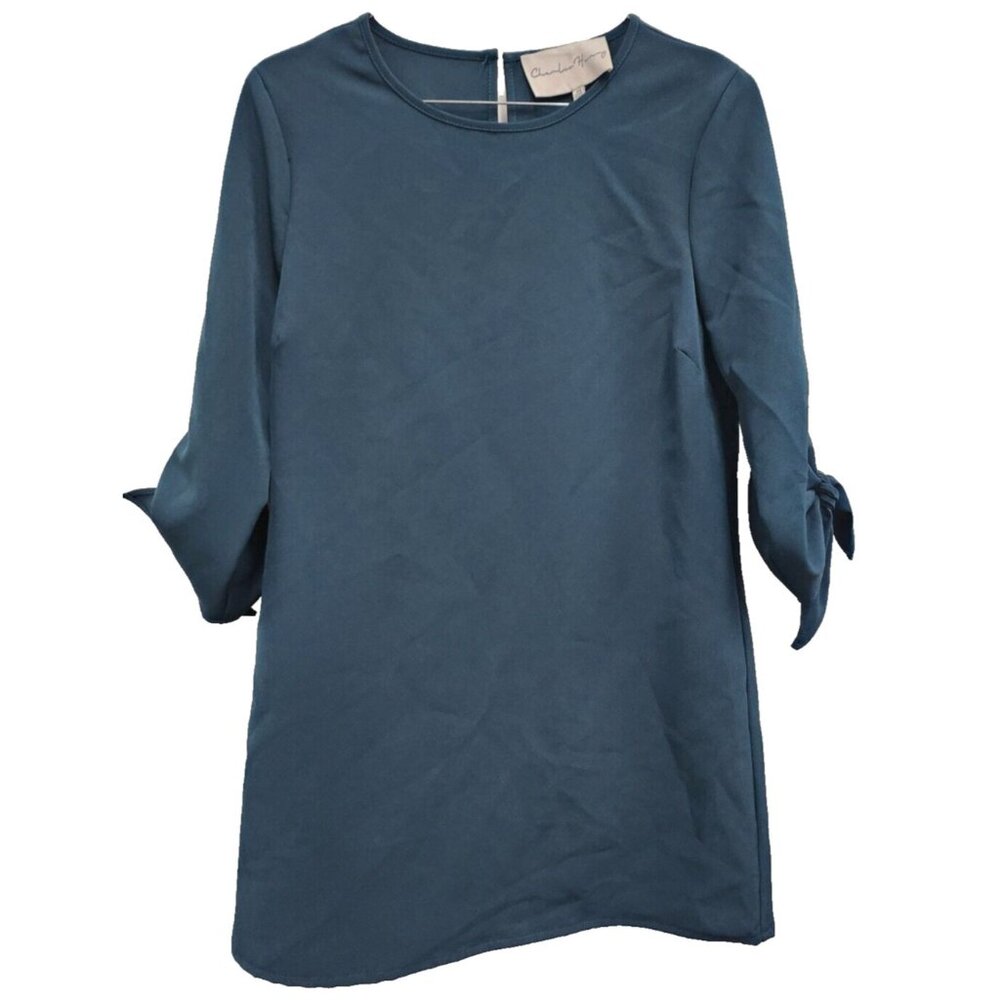 Charles Henry Womens Mini Dress XS Dark Green Short Sleeve Classic Carrier Party
